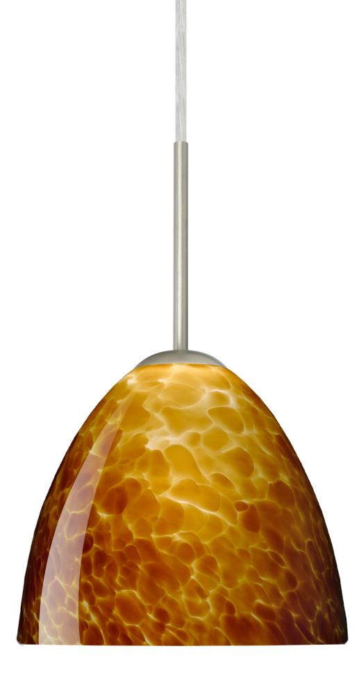 Besa Sasha Pendant Satin Nickel Amber Cloud 1x50W B10 Med