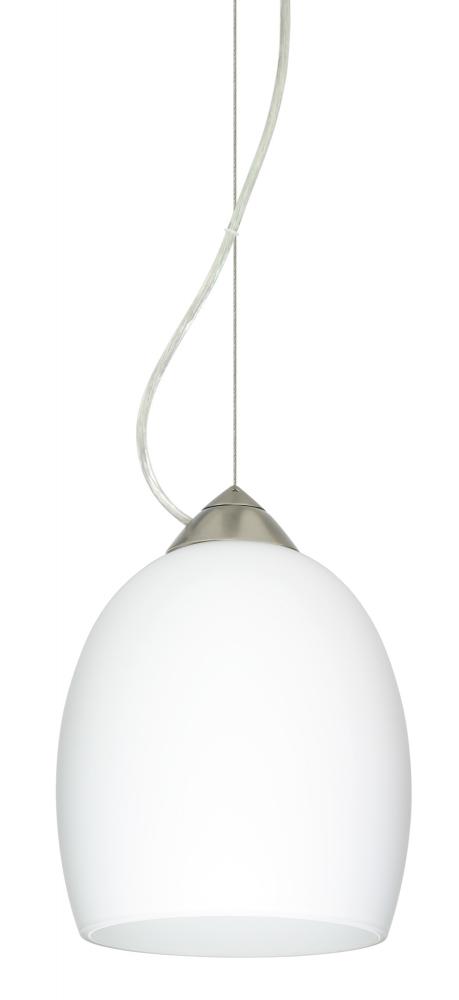 Besa Lucia Stem Pendant Opal Matte Satin Nickel 1x100W Medium Base