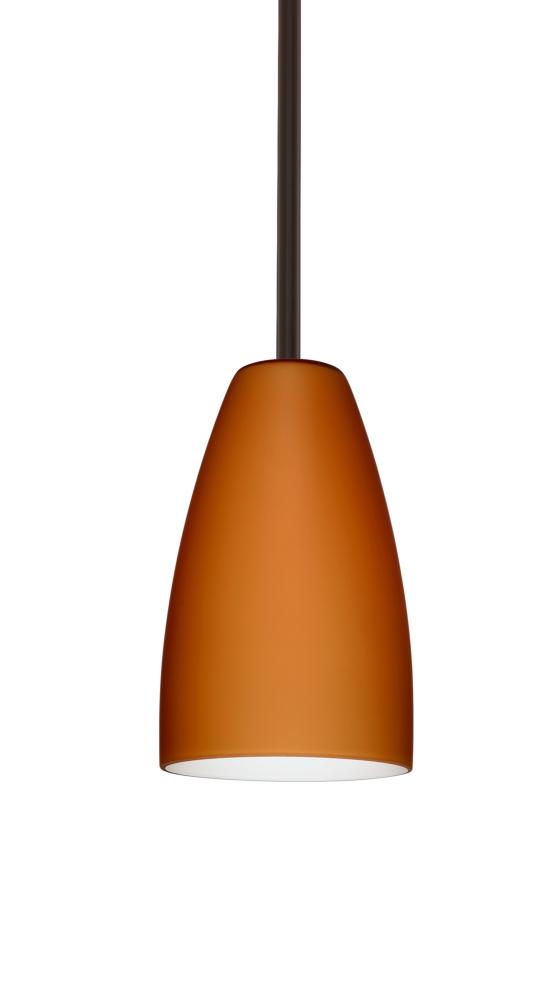 Besa Riva 9 LED Pendant 1Tt Amber Matte Bronze 1x9W LED