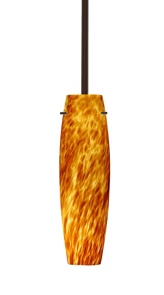 Besa Tu Tu Stem Pendant Bronze Amber Cloud 1x40W Halogen