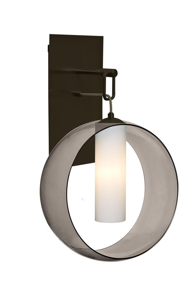 Besa, Plato Wall Pendant, Smoke/Opal, Bronze Finish, 1x5W LED