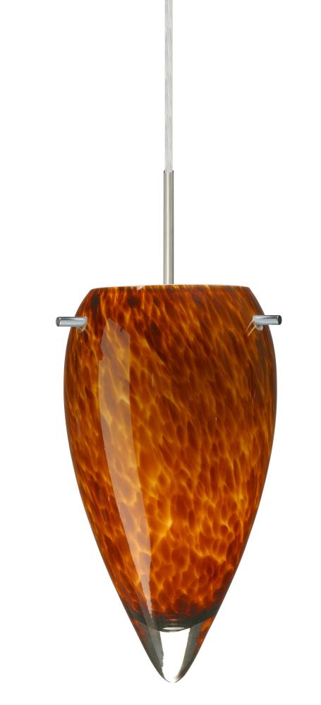 Besa Juli Pendant For Multiport Canopy Satin Nickel Amber Cloud 1x100W Medium Base