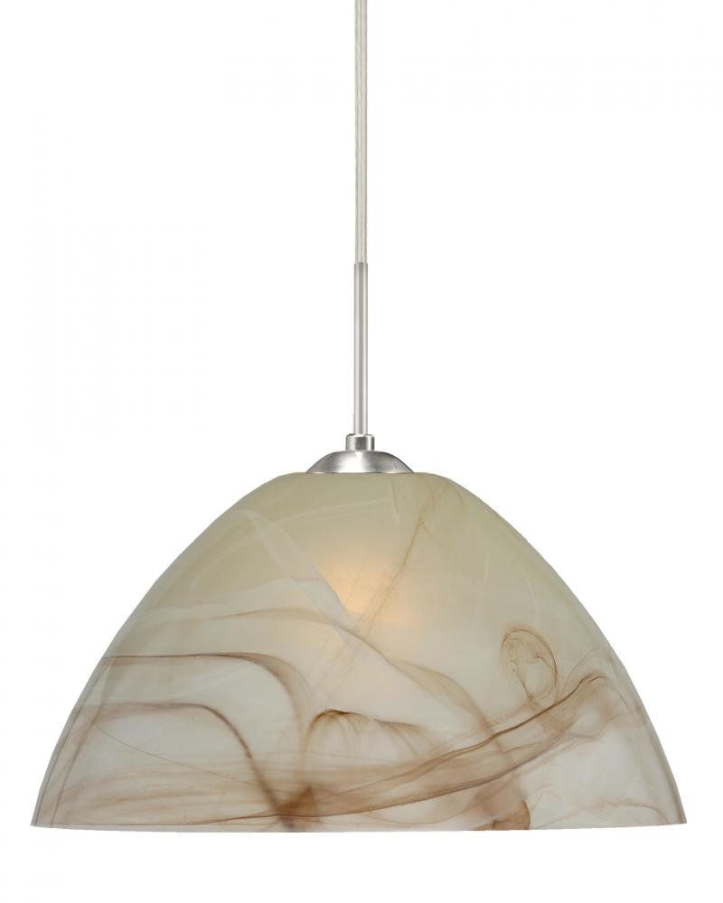 Besa Tessa Pendant For Multiport Canopy Satin Nickel Mocha 1x75W Medium Base