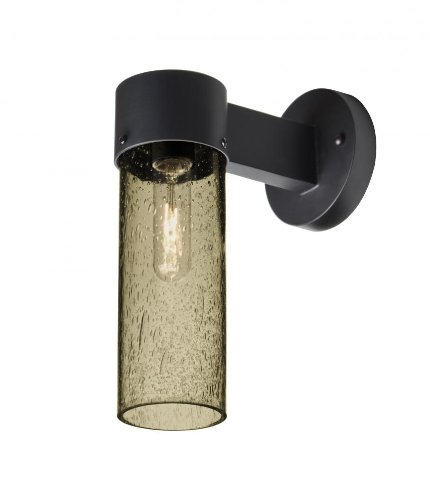 Besa, Juni 10 Outdoor Sconce, Latte Bubble, Black Finish, 1x60W Medium Base