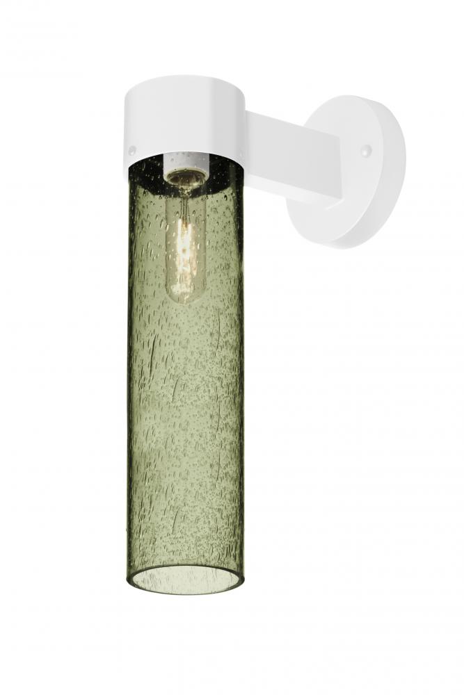 Besa, Juni 16 Outdoor Sconce, Moss Bubble, White Finish, 1x60W Medium Base