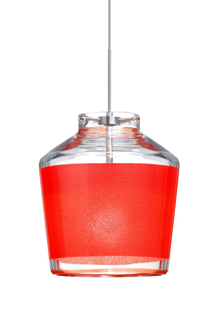 Besa Pendant For Multiport Canopy Pica 6 Satin Nickel Red Sand 1x50W Halogen