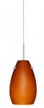 Besa Lighting 1JC-412680-LED-SN - Besa Pera 9 LED Pendant Amber Matte Satin Nickel 1x9W LED