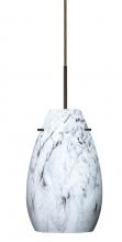 Besa Lighting 1JC-4126MG-LED-BR - Besa Pera 9 LED Pendant Marble Grigio Bronze 1x9W LED