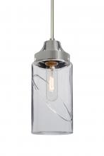 Besa Lighting 1JC-BLINKCL-SN - Besa, Blink Cord Pendant, Clear, Satin Nickel Finish, 1x60W Medium Base