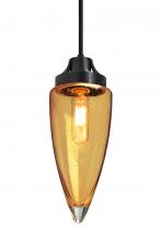 Besa Lighting 1JC-SULUAM-EDIL-BK - Besa, Sulu Cord Pendant, Amber Bubble, Black Finish, 1x4W LED Filament