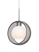 Besa Lighting 1JT-MANASM-SN - Besa Mana Pendant, Smoke/Opal, Satin Nickel Finish, 1x60W Medium Base