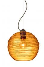 Besa Lighting 1KX-462782-BR - Besa Wave 10 Pendant Bronze Amber 1x60W Medium Base