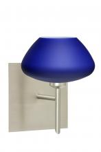 Besa Lighting 1SW-541087-SN-SQ - Besa Wall With SQ Canopy Peri Satin Nickel Blue Matte 1x40W G9