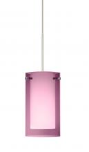 Besa Lighting 1XC-A44007-SN - Besa Pendant Pahu 4 Satin Nickel Transparent Amethyst/Opal 1x35W Halogen