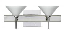 Besa Lighting 2SW-117607-LED-CR-SQ - Besa Wall With SQ Canopy Kona Chrome White 2x5W LED