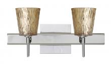 Besa Lighting 2SW-5125GF-CR-SQ - Besa Wall With SQ Canopy Nico 4 Chrome Stone Gold Foil 2x40W G9