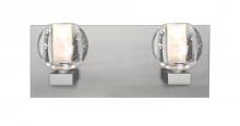 Besa Lighting 2WF-BOCABB-SN - Besa, Boca Vanity, Clear Bubble, Satin Nickel Finish, 2x40W Halogen