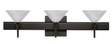 Besa Lighting 3SW-117652-BR-SQ - Besa Wall With SQ Canopy Kona Bronze Marble 3x40W G9