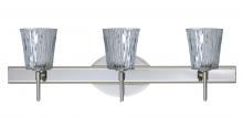 Besa Lighting 3SW-5125SF-LED-CR - Besa Wall Nico 4 Chrome Stone Silver Foil 3x5W LED