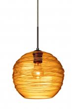 Besa Lighting J-462782-BR - Besa Wave 10 Pendant For Multiport Canopy Bronze Amber 1x60W Medium Base