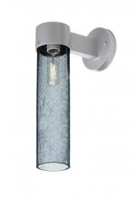 Besa Lighting JUNI16BL-WALL-SL - Besa, Juni 16 Outdoor Sconce, Blue Bubble, Silver Finish, 1x60W Medium Base