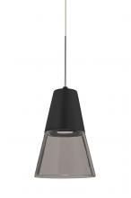 Besa Lighting XP-TIMO6BS-LED-SN - Besa, Timo 6 Cord Pendant,Smoke/Black, Satin Nickel Finish, 1x9W LED