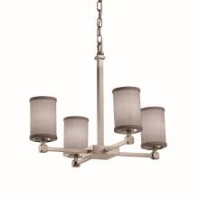 Justice Design Group FAB-8420-10-GRAY-NCKL-LED4-2800 - Tetra 5-Light LED Chandelier