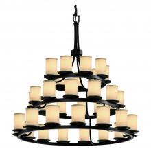 Justice Design Group FAB-8712-10-CREM-MBLK-LED36-25200 - Dakota 36-Light 3-Tier Ring LED Chandelier