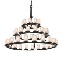 Justice Design Group FSN-8714-10-SEED-MBLK - Dakota 45-Light 3-Tier Ring Chandelier