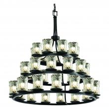 Justice Design Group GLA-8712-16-CLRT-MBLK-LED36-25200 - Dakota 36-Light 3-Tier Ring LED Chandelier