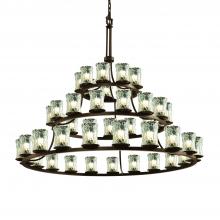 Justice Design Group GLA-8714-16-CLRT-DBRZ - Dakota 45-Light 3-Tier Ring Chandelier