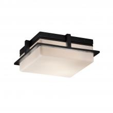 Justice Design Group FSN-7560W-OPAL-MBLK - Avalon 10" Small LED Outdoor Flush-Mount