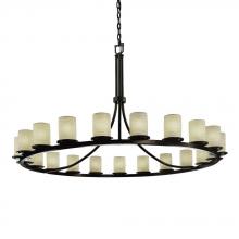 Justice Design Group POR-8716-10-BMBO-MBLK - Dakota 21-Light 1-Tier Ring Chandelier