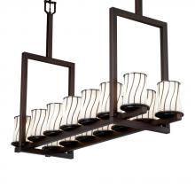 Justice Design Group WGL-8764-10-GRCB-DBRZ - Dakota 14-Light Bridge Chandelier (Tall)