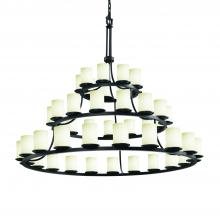 Justice Design Group FSN-8714-10-OPAL-MBLK-LED45-31500 - Dakota 45-Light 3-Tier Ring LED Chandelier