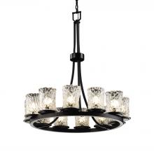 Justice Design Group GLA-8763-16-CLRT-MBLK - Dakota 12-Light Ring Chandelier (Tall)