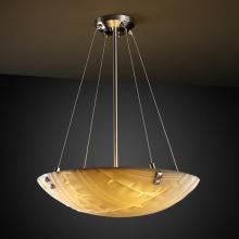 Justice Design Group PNA-9662-35-WAVE-NCKL-F5 - 24" Pendant Bowl w/ CONCENTRIC SQUARES FINIALS