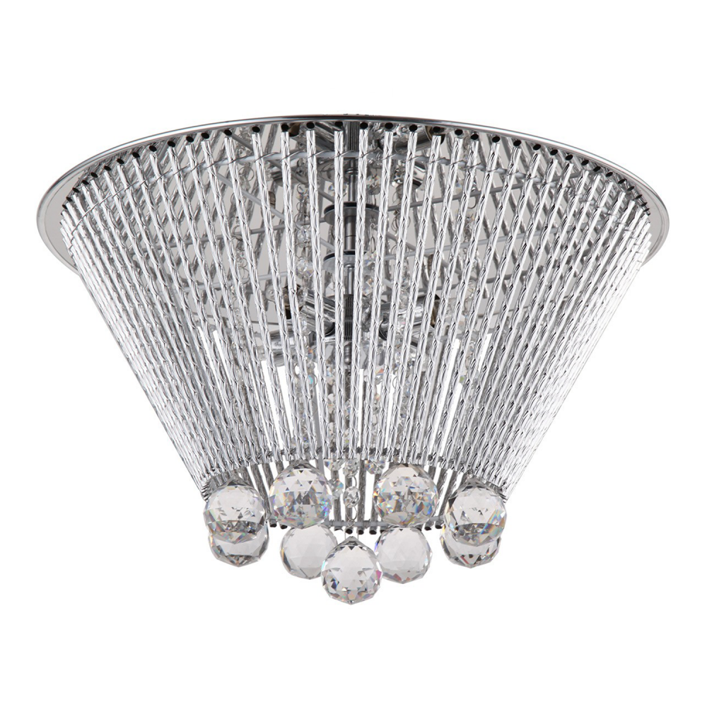 4-Light 17&#34; Crystal Flush Mount