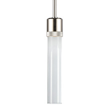 ZEEV Lighting P11703-LED-PN-G1 - 3" LED 3CCT Cylindrical Pendant Light, 12" Clear Glass and Polished Nickel Finish