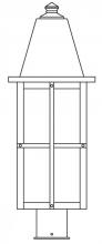 Arroyo Craftsman HP-8LTN-BZ - 8" hartford long body post mount