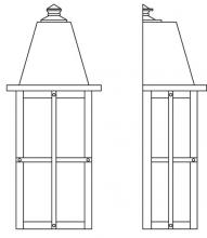 Arroyo Craftsman HW-8LWO-S - 8" hartford long body flush wall mount