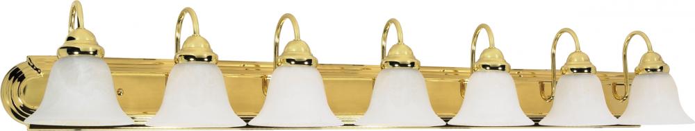 Ballerina - 7 Light 48&#34; Vanity with Alabaster Glass - Polished Brass Finish