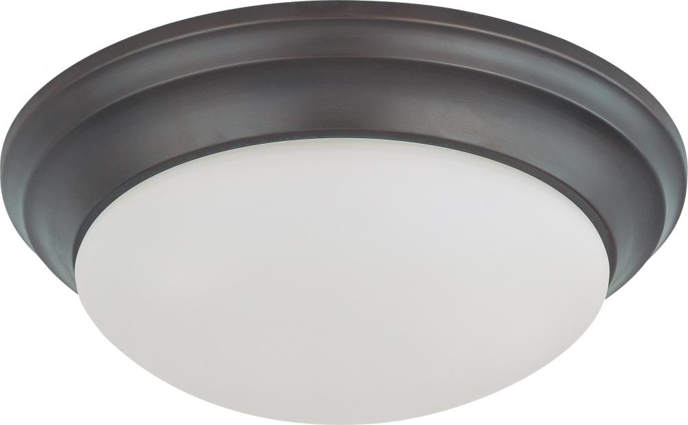 14&#34; - LED Flush with Frosted Glass- Mahogany Bronze Finish- 120-277V